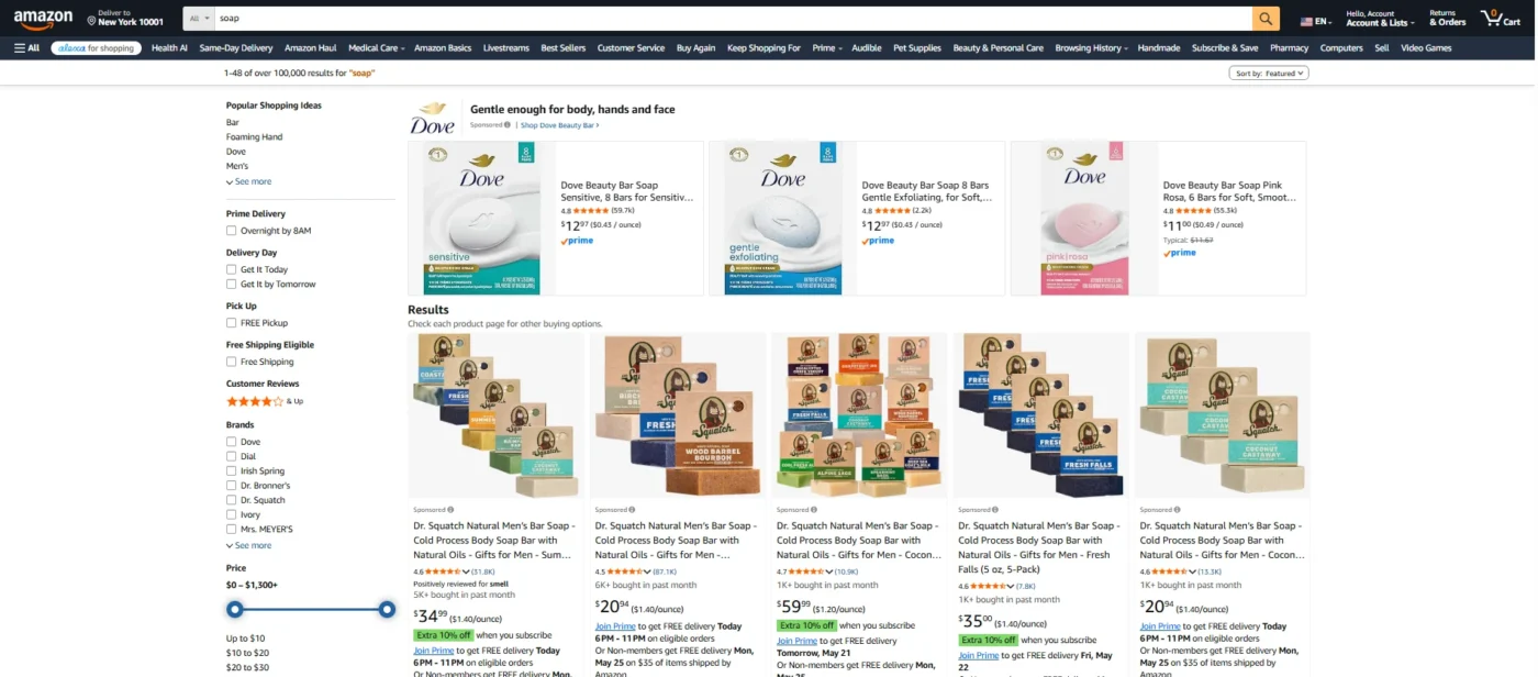 image showing where do Amazon sponsored ads appear